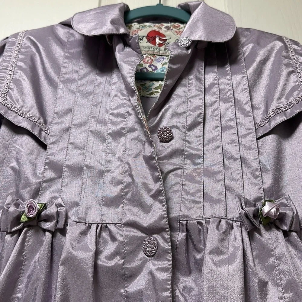 F.W. FISCHER Girls Dressy Lavender Rain Coat Sz 6X
